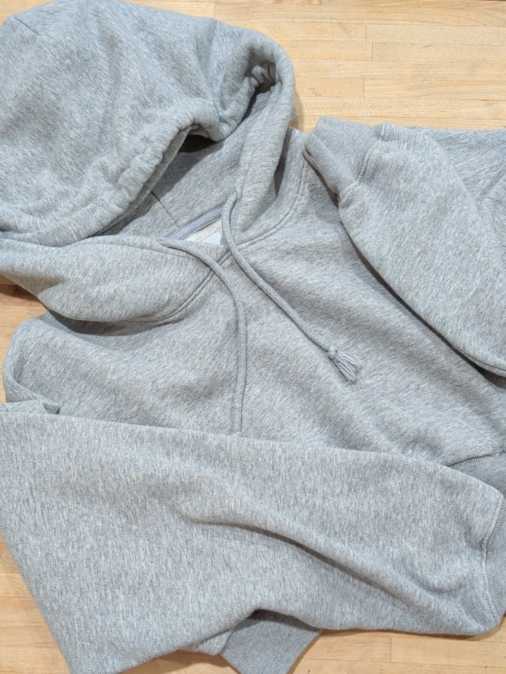 TNA Heather Grey Pullover Cropped Hoodie Size Medium